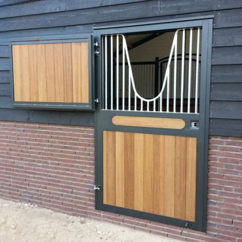 Good quality bamboo infill horse stable door window dutch double swing barn wooden door sliding end door for sale