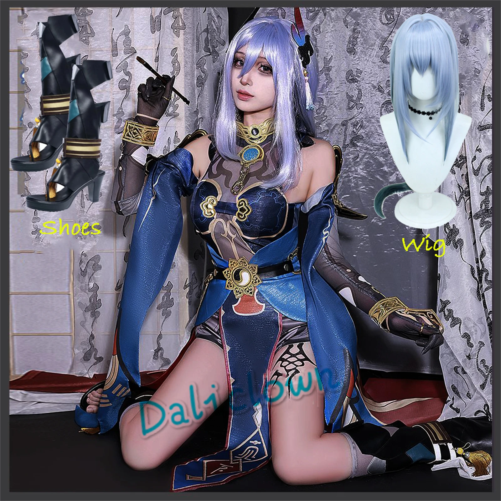 HSR Honkai Star Rail Hanya Cosplay Costume Full Set Hanya Cosplay Wig Dress Uniform Outfit Han Ya Cosplay Shoes Judges Ten-Lords