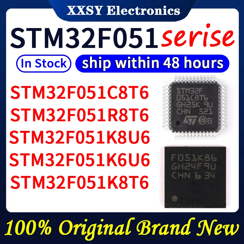 STM32F051C8T6 STM32F051R8T6 STM32F051K8U6 STM32F051K6U6 STM32F051K6U6 STM32F051K8T6, Alta Qualidade, 100% Original, Novo