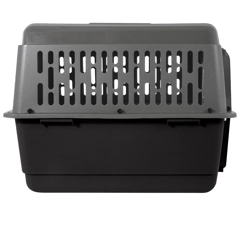 

Pet Porter Traditional Travel Dog Kennel Portable Plastic Carrier, Medium 32" for Dogs 30-50 lb, Gray Airline Compliant