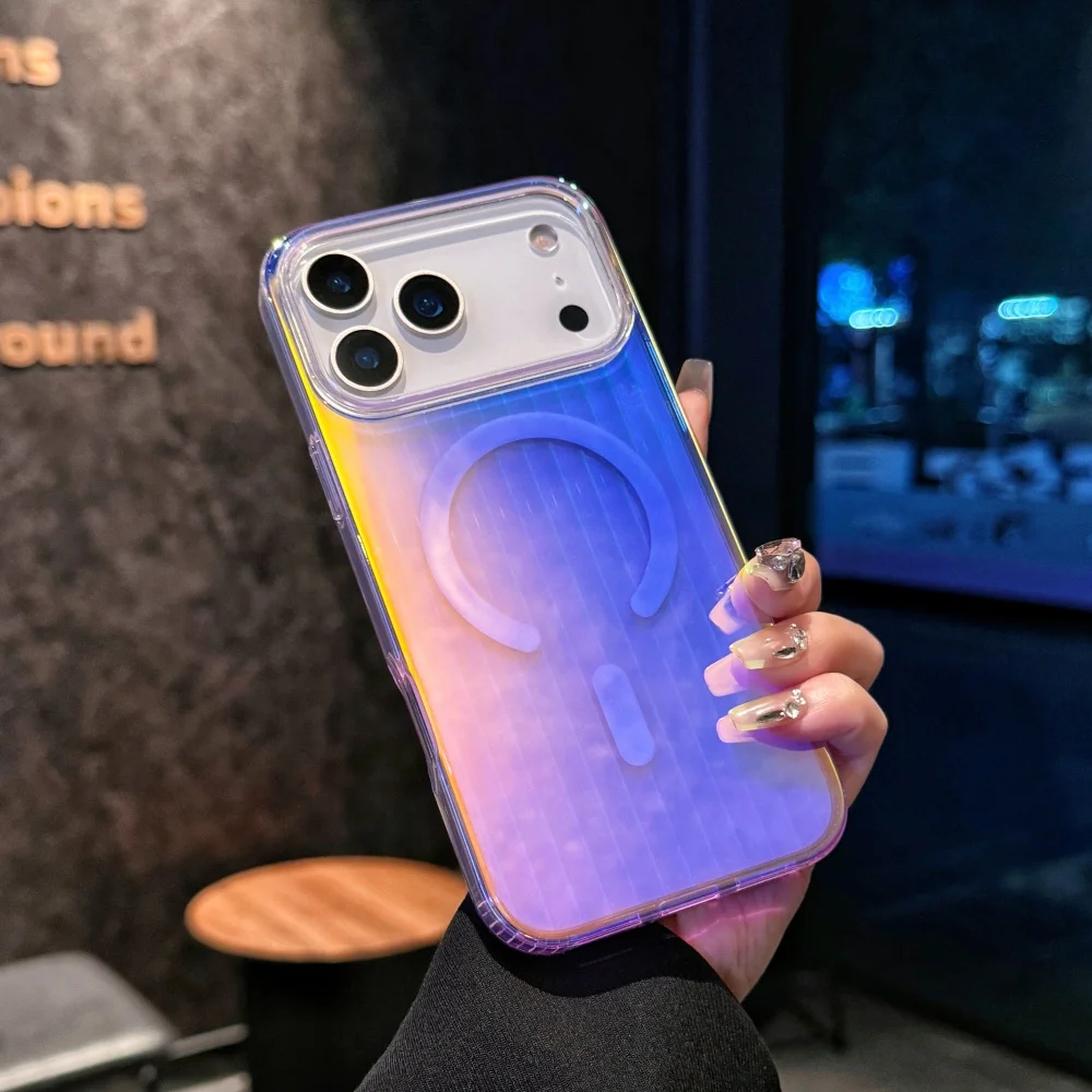 Luggage phone case For Apple iPhone17 Pro Max 17Pro 17Air case Dazzling Stripe Premium Gradient Color