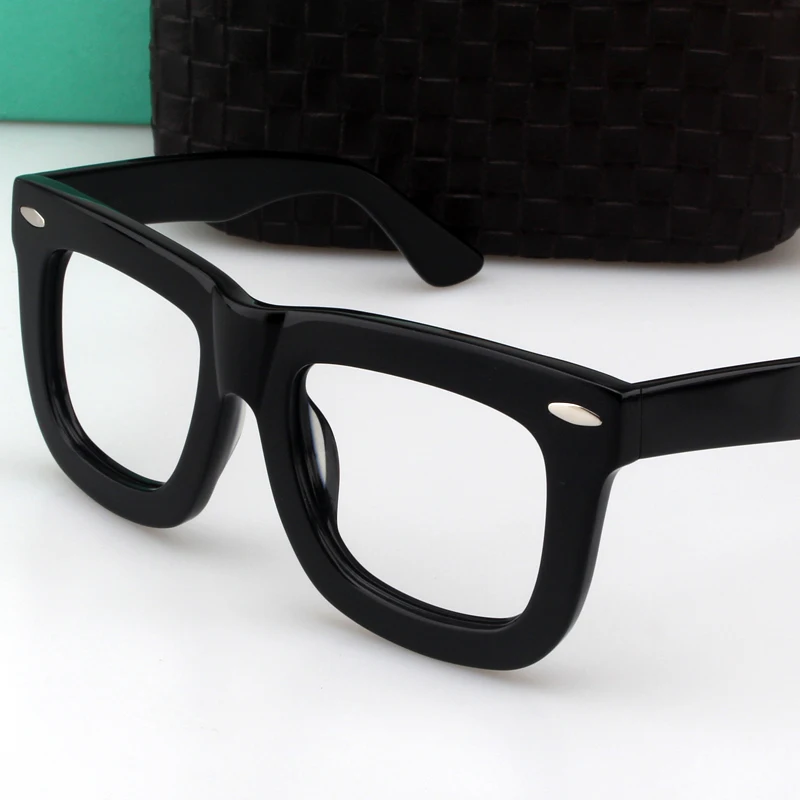 Cubojue Acetate High-end Oversized Eyeglasses Frame Male Thick Black Ready Myopia Glasses Men Women -100 150 200 250 300