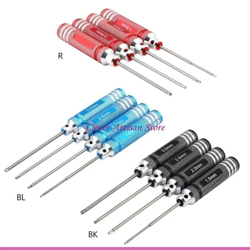 E06B 4PCS/SET ALLEN OUTDRIVERS H1.5 мм/2,0 мм/2,5 мм/3,0 мм отвертка шестнадцатеричной отвертки для модельных самолетов DIY