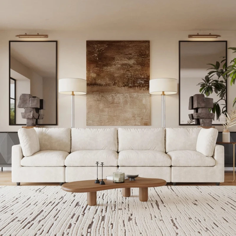 

Chenier linen mix and match fabric Nordic living room cloud modular combination sofa