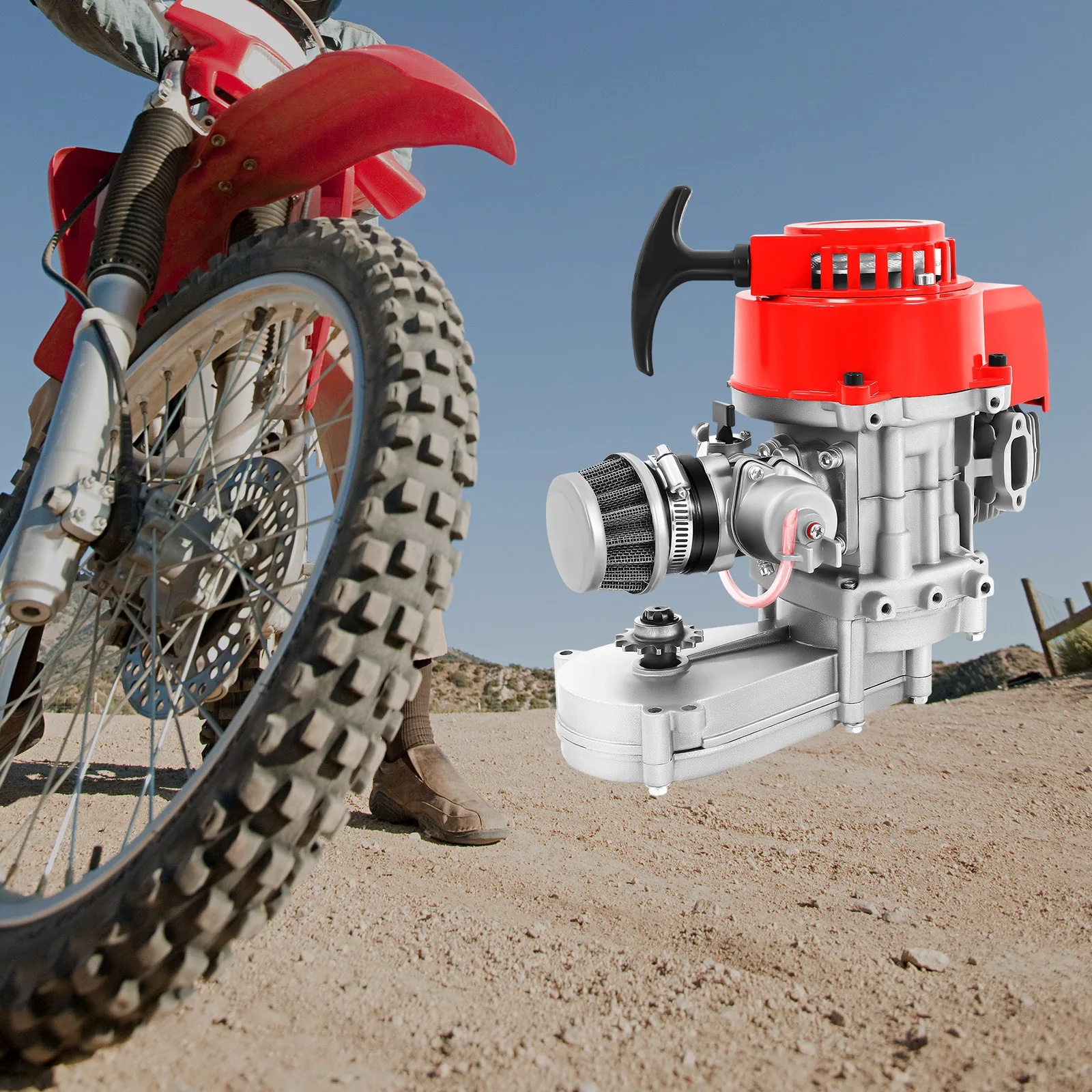 

Универсальный 49-кубовый 2-тактный двигатель с ручным запуском, одноцилиндровый мотор для мини-мотоциклов, моторизации велосипедов и малой техники