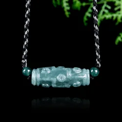Myanmar Jadeite Tianzhu Pendant Necklace Natural Burmese Jade Talismans Gifts for Women Men Luxury Carved Gemstone Stone