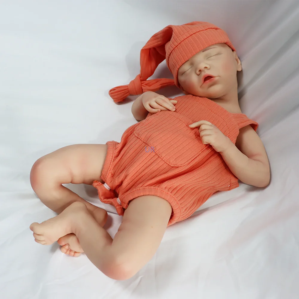 Painted Floppy Silicone Reborn Doll 5.3Lb Asleep Realistic Silicone Newborn Girl Diy Painted Dolls Kit For Children Gift