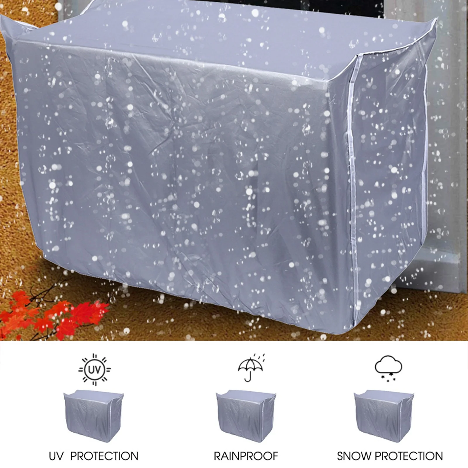 Anti-Dust Air Conditioner Cover Waterproof Sunproof Easy to Clean Outside Unit for Protect the Air Conditioner 3 Sizes