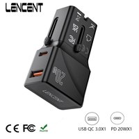 LENCENT Universal Travel Adapter With1 USB QC 3.0 Port and 1 PD 20W Type C Fast Charger Power Adapter for US EU UK AUS Travel