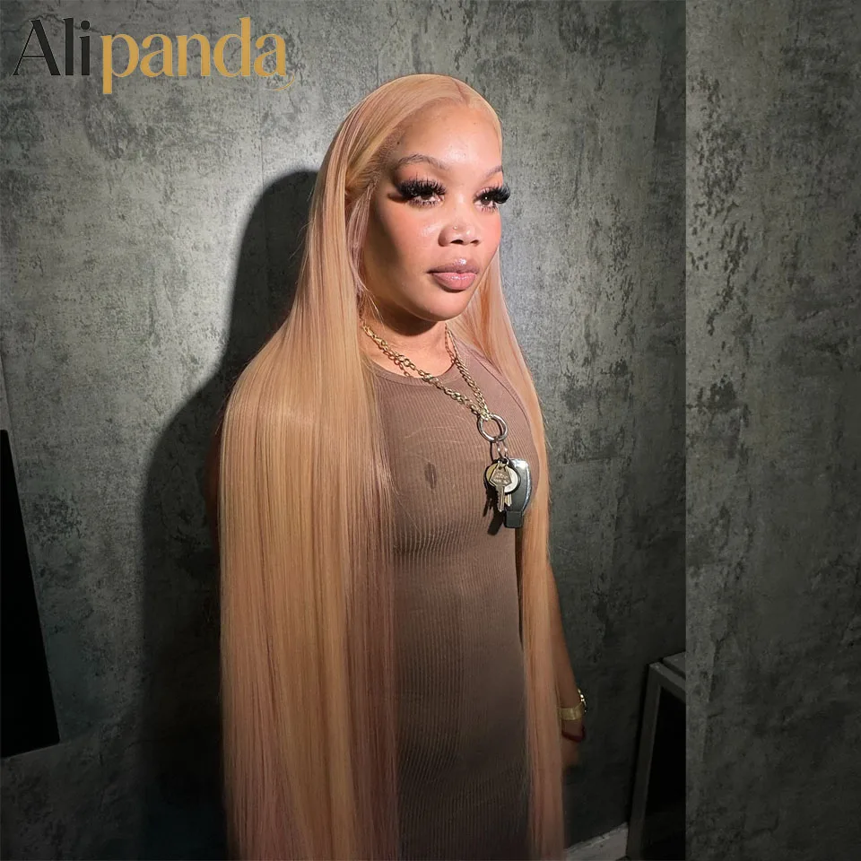 30 40 inches Honey Blonde Wig Human Hair Bone Straight Wigs 13x6 Hd Lace Frontal Wigs For Women 200% Density 27# Colored Lace Front Wigs - view 2