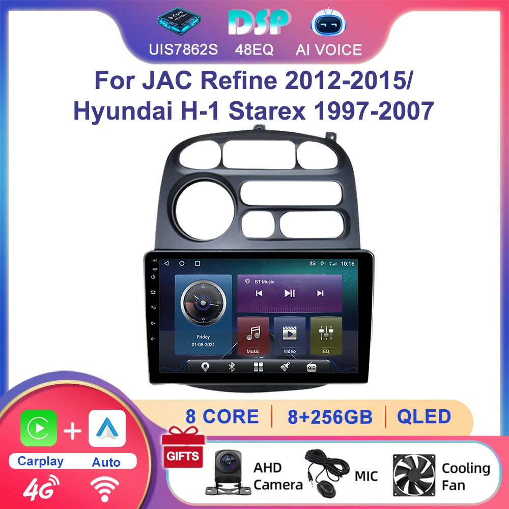 

4G DSP Car Stereo Android Autoradio GPS Navi Carplay Auto 9 Inch Car Radio IPS Screen for JAC Refine 2012-2015 Hyundai H1 Starex