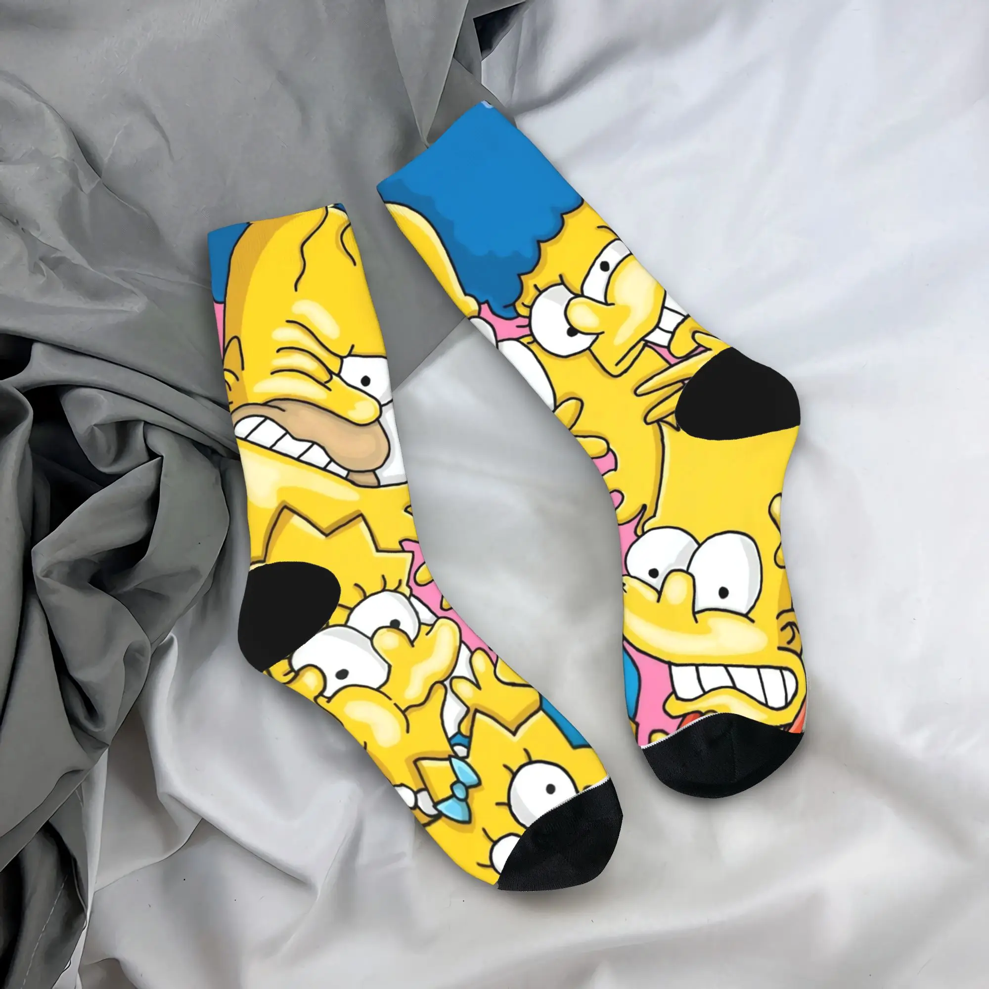 S-Simpson Socks Men Women Polyester Funny Happy  Socks Novelty Spring Summer Autumn Winter Middle Tube Socks Gifts