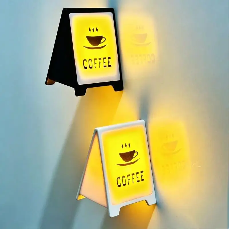 1Pcs Coffee Magnets Light 3D Magnetic Fridge Stickers Ornaments Coffee Machine Decor Luminous Light Box Home Decor