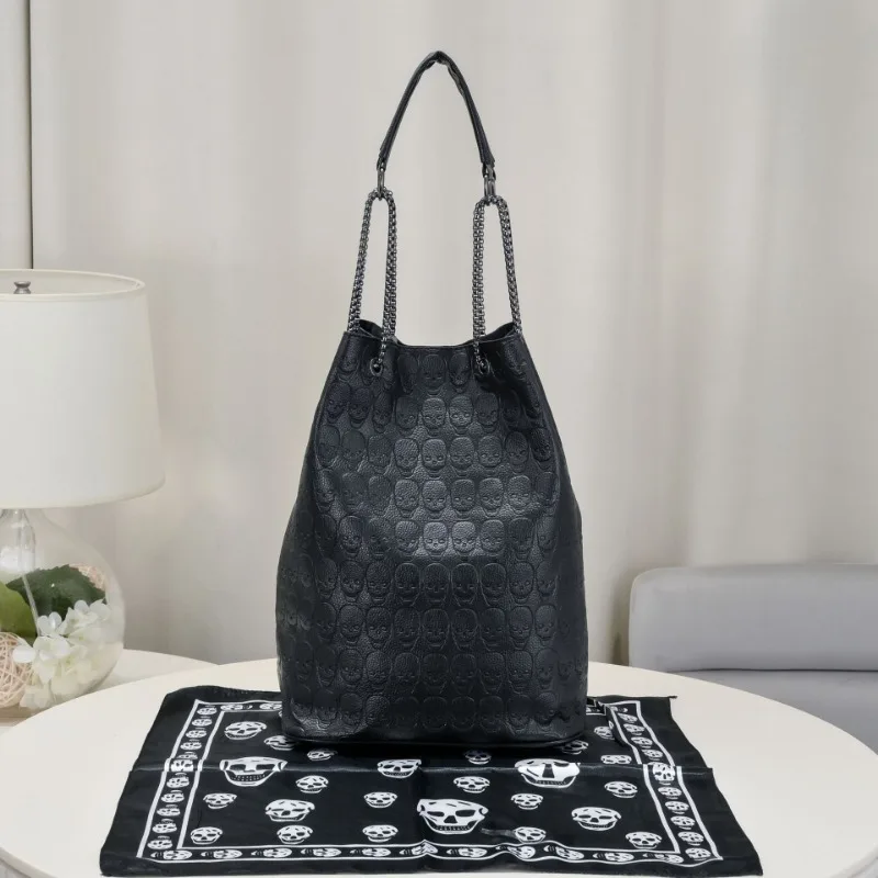 Retro large-capacity skull Handbags embossed two-piece Tote bag bucket shoulder bags for women сумка через плечо 토트백