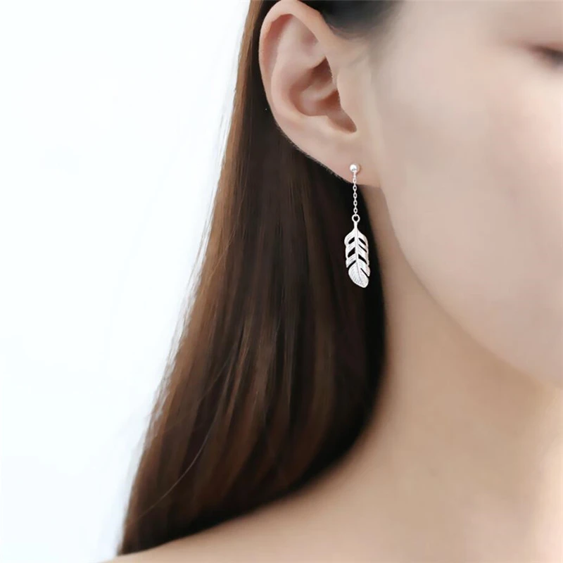 Sweet Feather Creative 925 Sterling Silver Trendy Female Dangle Earrings For Women Luxury Gift EA119
