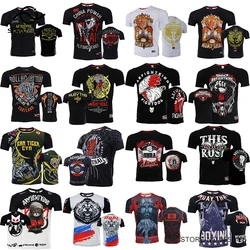 Muay Thai T Shirt MMA Rashguard Men Women Teens Boxing Training Shirts Gym Fitness Mixed Martial Arts Kickboxing Tee Top Jersey