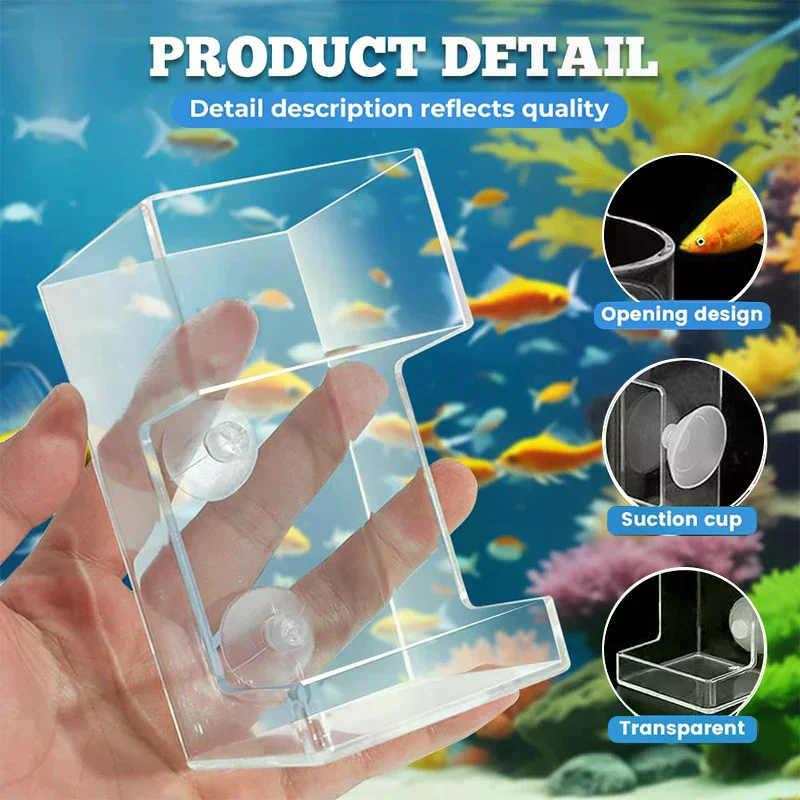 Fish Feeder For Aquarium 2025 New Fish Tank Dish Tray With Suction Cup Acrylic Fish Feeding Tube Fish Food Holder