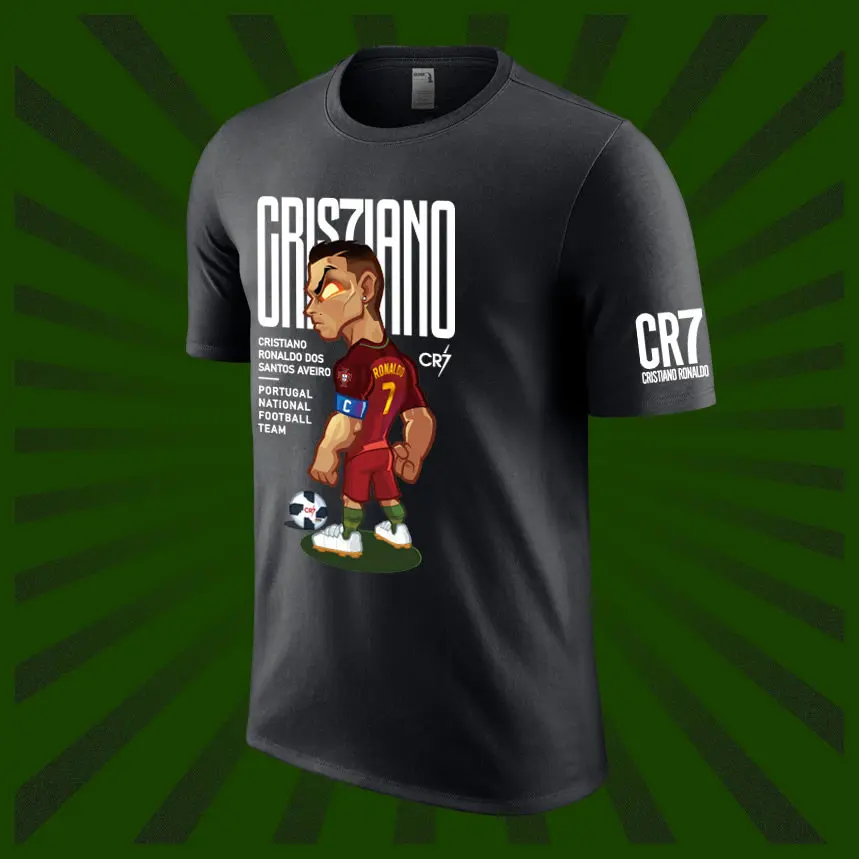 2026 Portuguese Team Cristiano Ronaldo Short-sleeved Men's Summer Pure Cotton T-shirt. Comfortable, Breathable, of High Quality