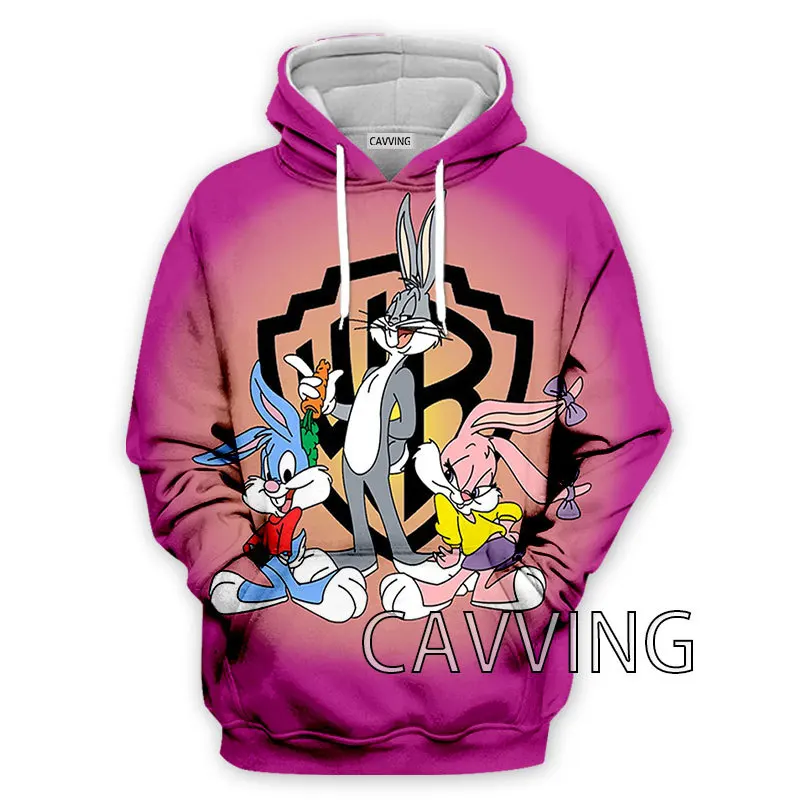 3D New Bugs Bunny Basketball Sports Hoodie Men\'s And Women\'s Long Sleeve Casual Hoodie Children\'s Fashion Autumn/Winter Top ﻿