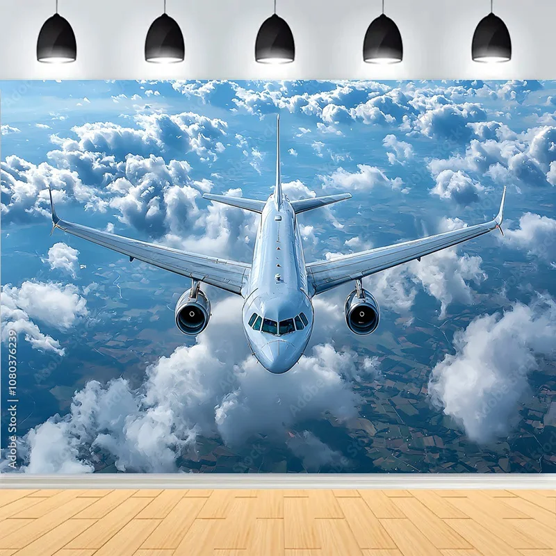 

Blue Sky Clouds Air Plane Birthday Party Photography Backdrops Baby Adults Portrait Photocall Photo Studio Background PA-02