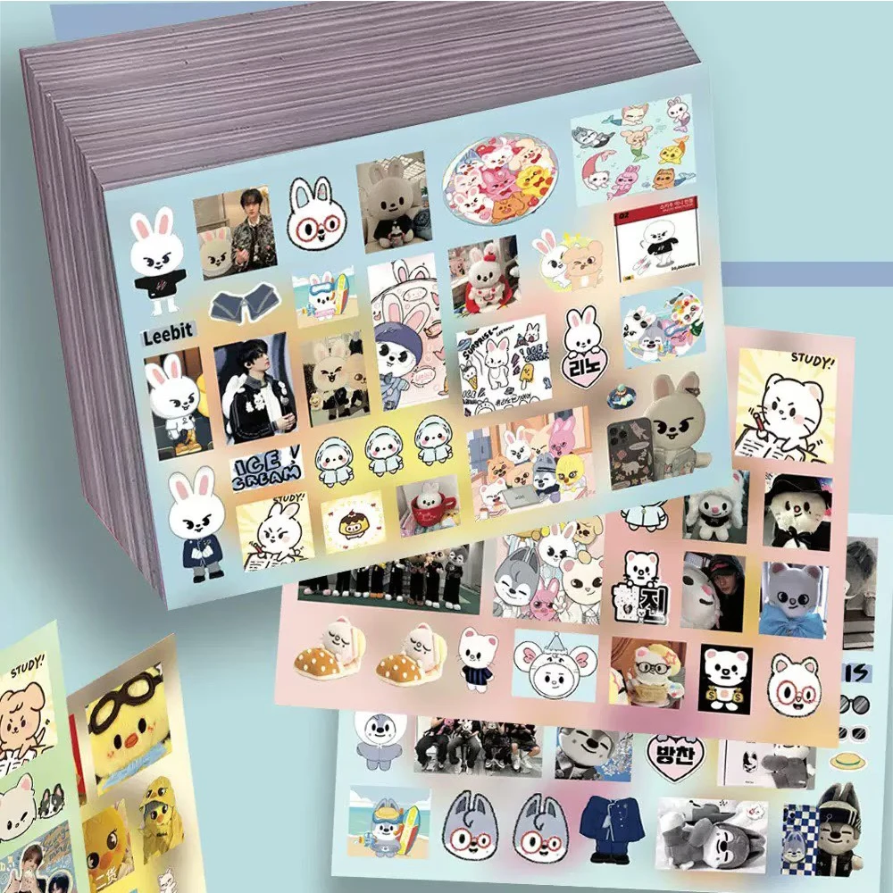 8 Sheets Cartoon Animal Stickers Cute Rabbit Puppy Bear Waterproof Stickers Sticker For Journal Scrapbooking Decorative Sticker