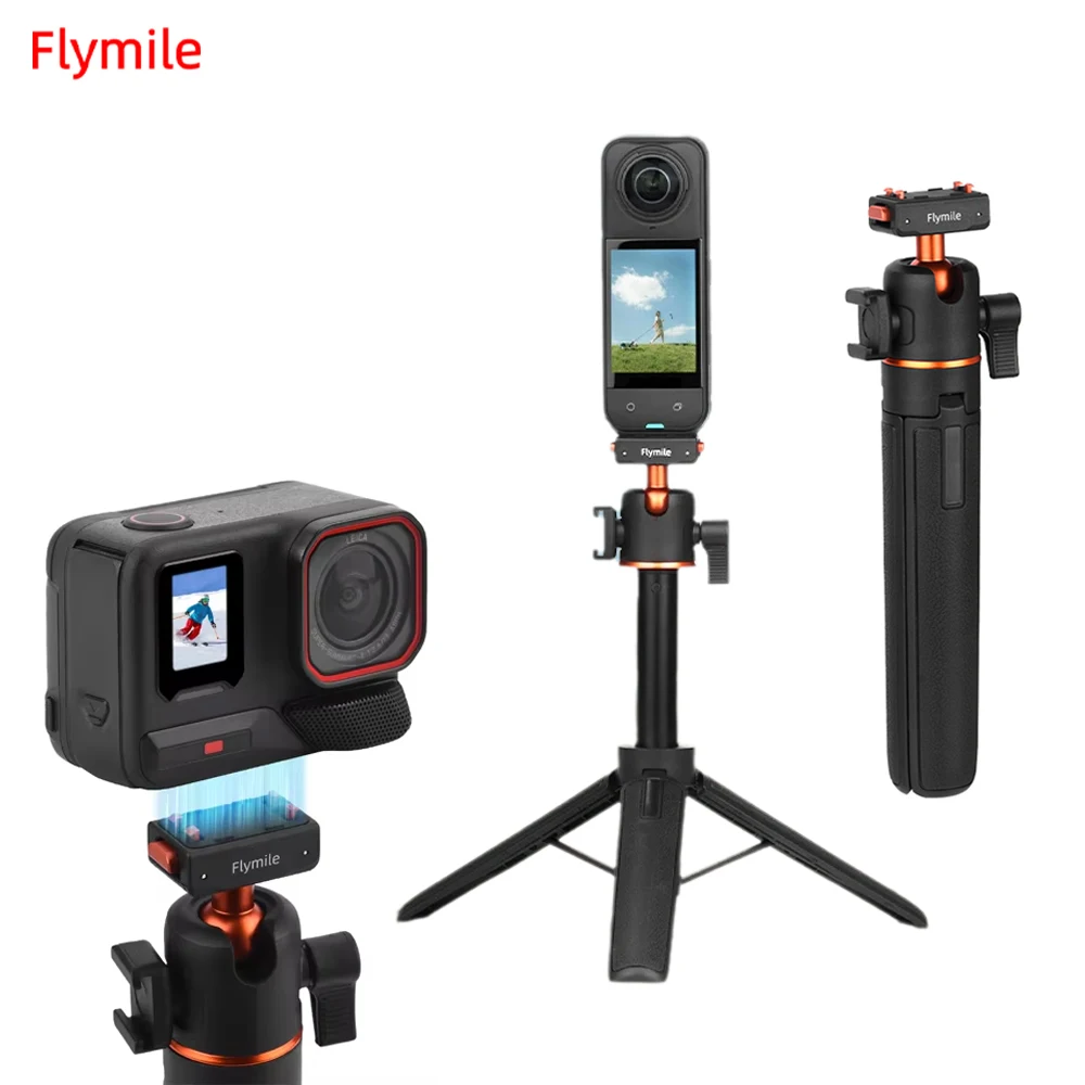 

Flymile Extendable Tripod Selfie Stick for Insta360 X5/Ace Pro 2 with Quick Release Base Adjustable Length Camera Accessories