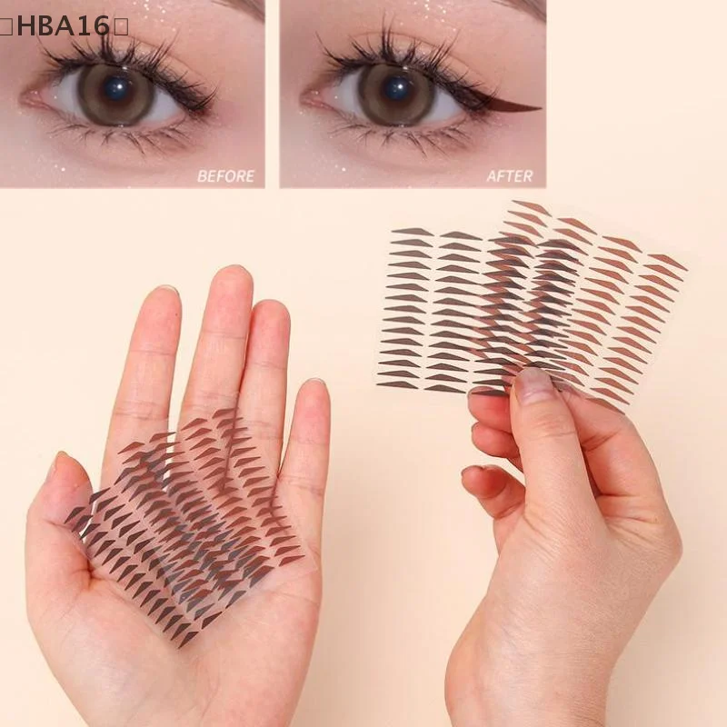 maveraHBA16 applicazione42/60/64 Uds. Sello de delineador de ojos resistente al agua pegatinas negro marrón moldeado de una sola duración pegatinas de delineador de ojos principiantes ayuda para hacer ojos