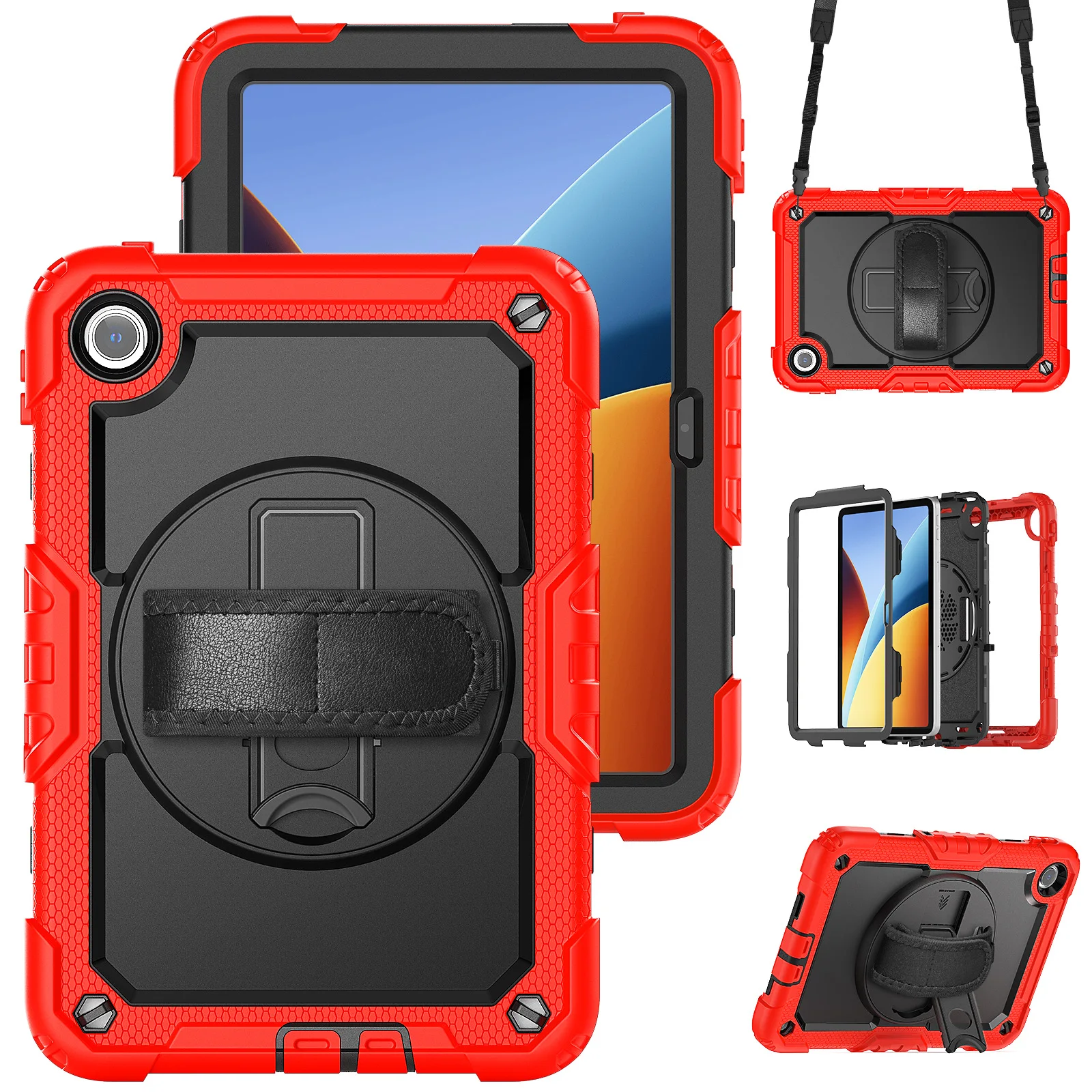 For Xiaomi Redmi Pad 2 SE 9.7 inch 2026 Heavy Duty Rugged Tablet Case Hand Shoulder Strap Shockproof Stand Protector Cover Funda