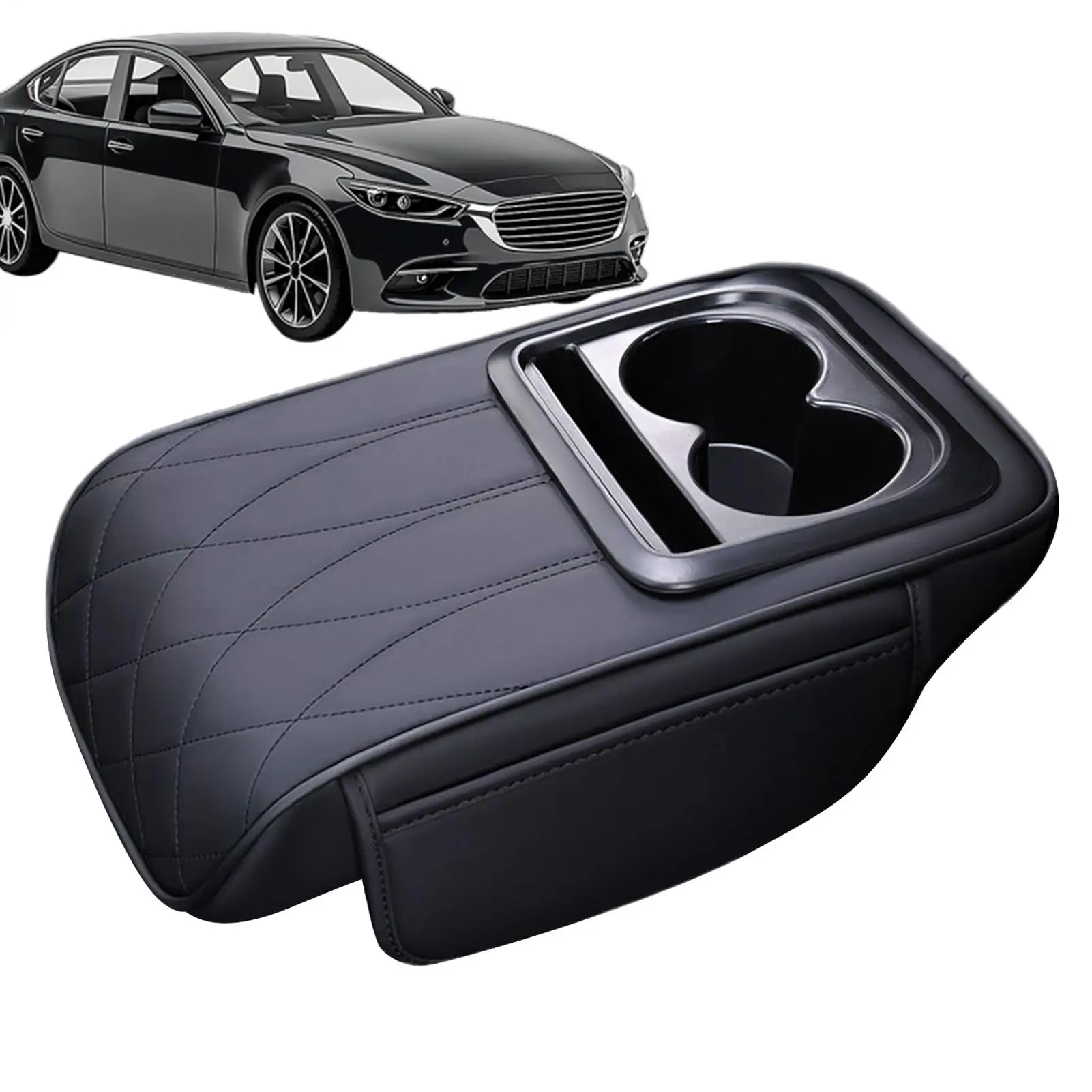 

Универсальный автомобильный подлокотник 4 в 1, высота, подстаканник, коробка для хранения салфеток, сумка для хранения, кожаный держатель для салфеток, автомобильные аксессуары