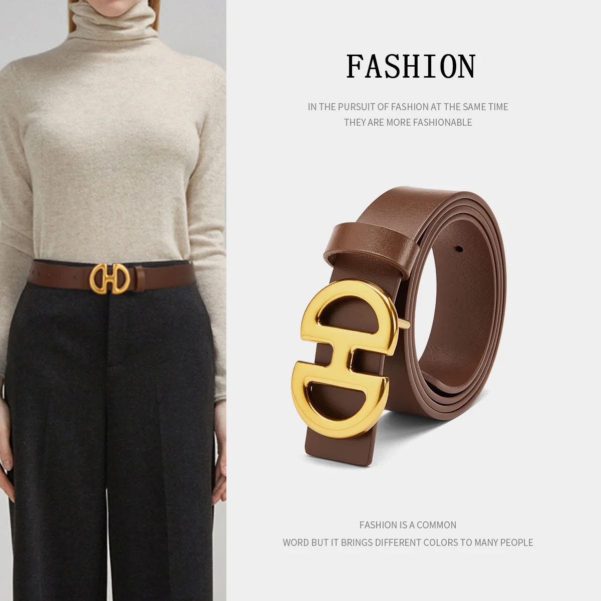 Ceinture en cuir véritable pour femme, coupe en cuir de vachette entier, 2021 Minceur et polyvalent. Ceinture pour femmes. Jeans décontractés Style rétro