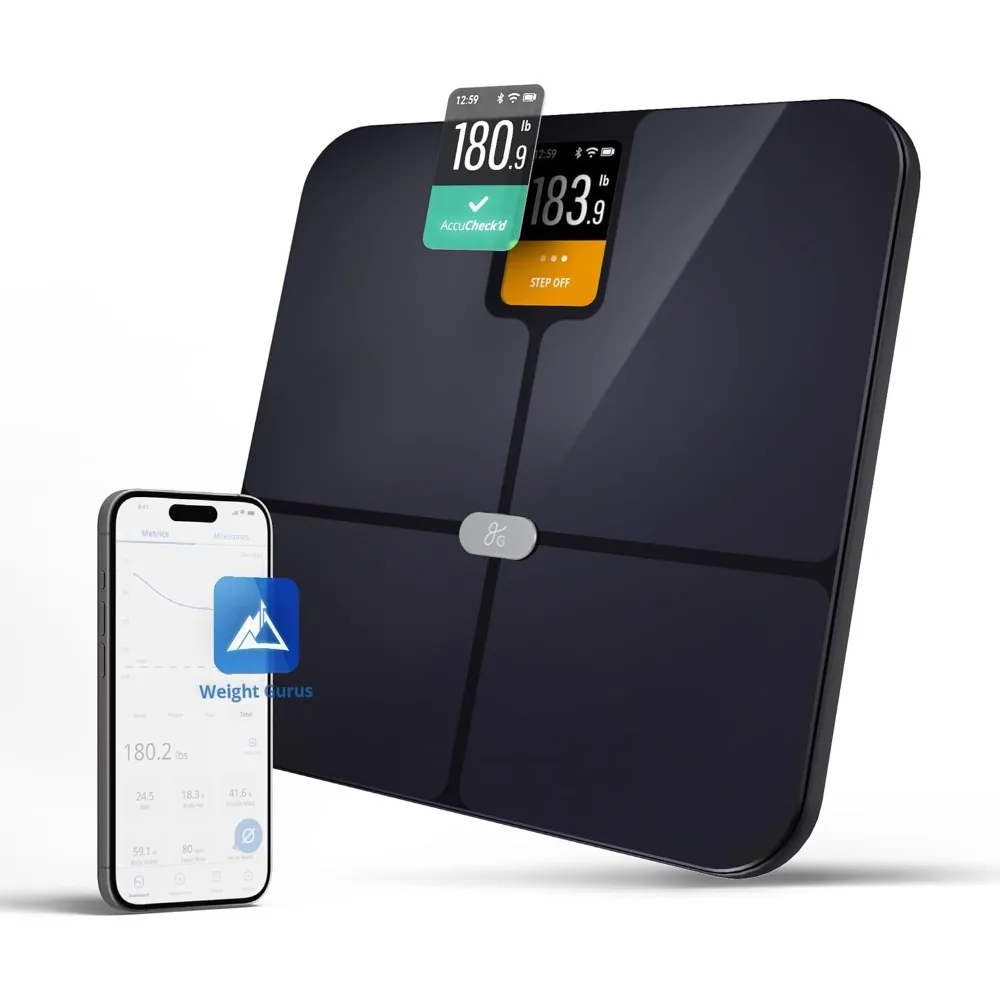 

Smart Scale for Body Weight with Bluetooth and WiFi Digital Weight Scale Bathroom Scale with bmi, Body Fat, Muscle Mass