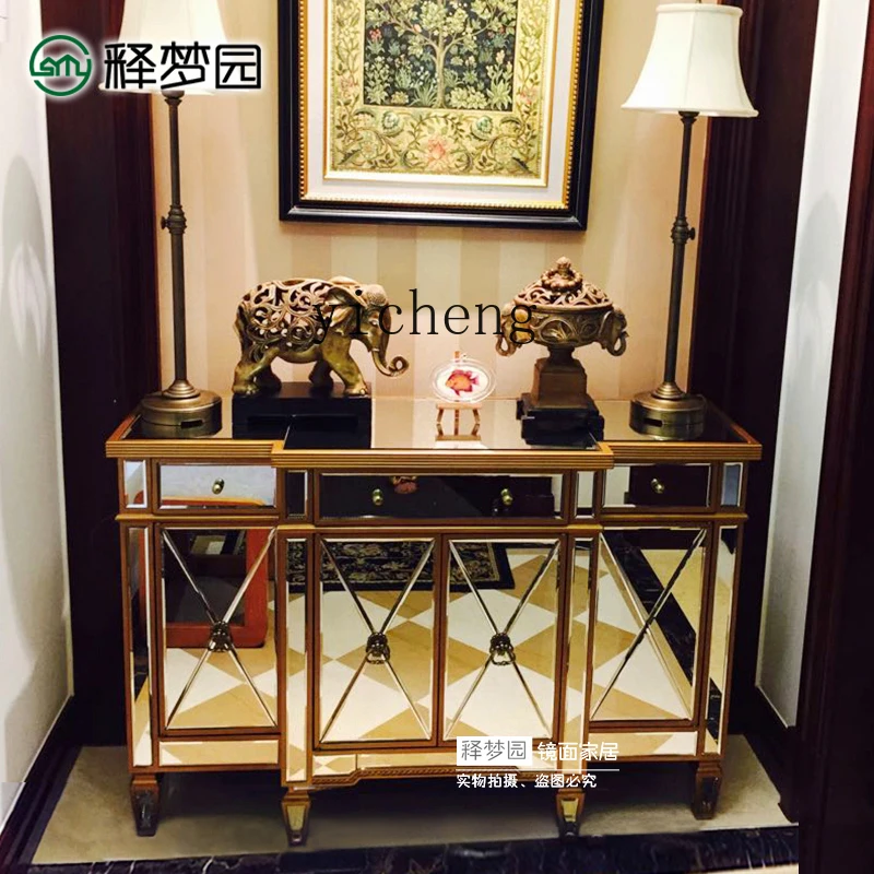 Mirror Side Cabinet Cabinet Display Entrance Cabinet American European Neoclassical Postmodern Furniture