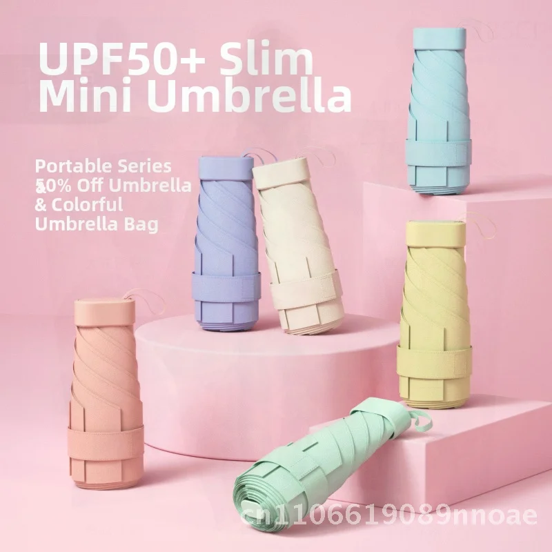 

Mini Portable Sun Umbrella for Women UV Protection Lightweight Compact Outdoor Shade in Multiple Colors with Advertising Logo