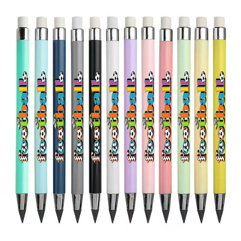 

12pcs football character combination pattern eternal pencil is not easy to break pencil student sketch pencil