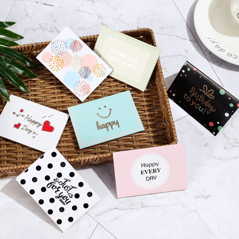 18pcs Gift Party Invitation Greeting Cards Happy birthday DIY decoration Message Card Blank Folding Card with Envelope 6x9cm