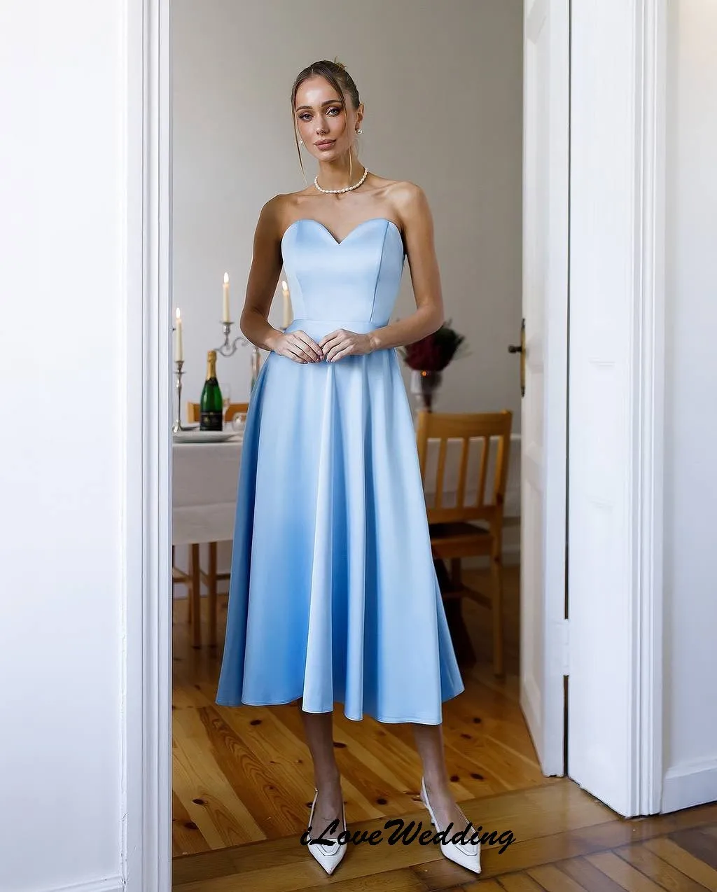 Robe de Cocktail trapèze émeraude sans bretelles, en Satin, col en v, robe de soirée élégante, longueur cheville, Gala, personnalisée, 2025