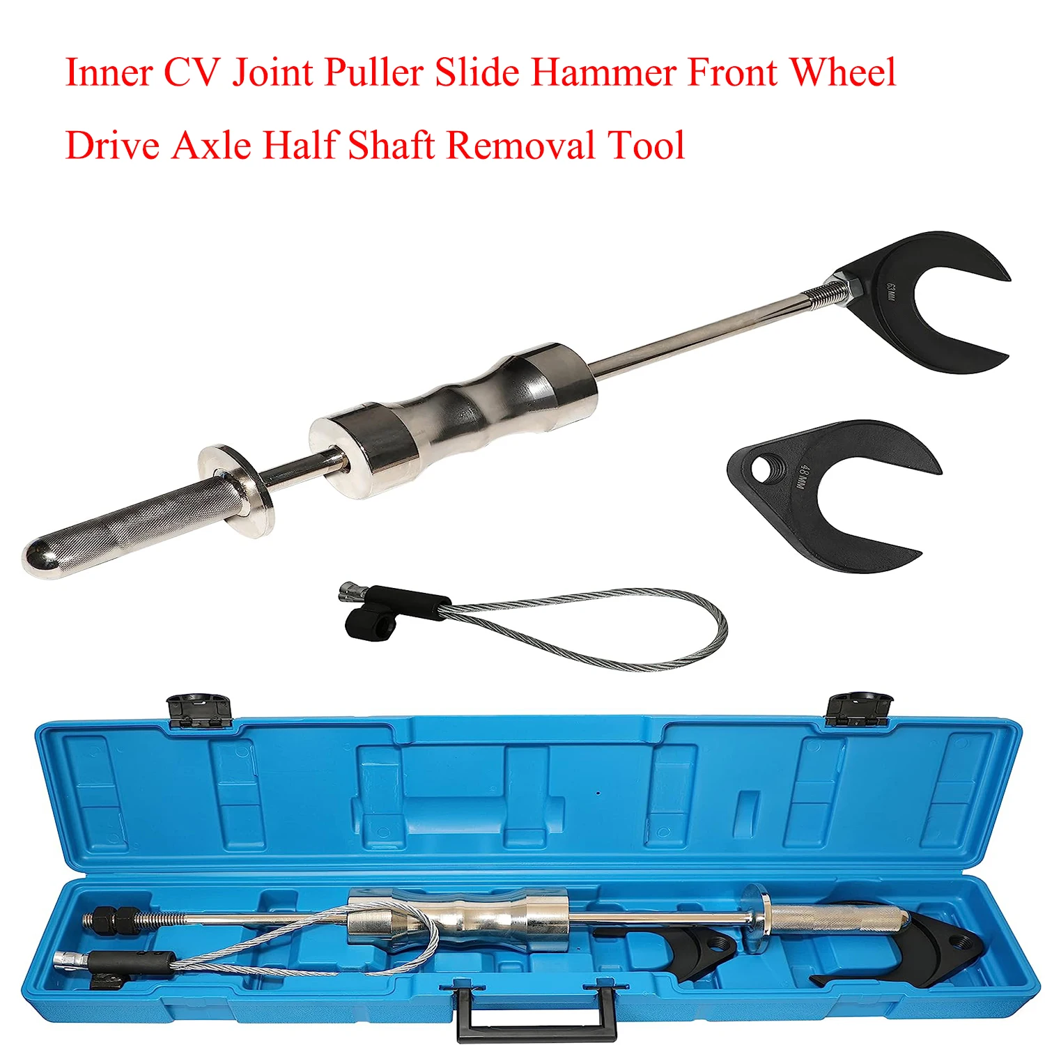 Heavy Duty 10 Pounds Inner CV Joint Puller Slide Hammer Front Wheel Drive Axle Half Shaft Removal Tool  63mm 48mm