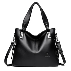 Luxury Famous Brand Women's Soft Leather Handbags Large Capacity Tote Bag Shoulder Crossbody Bags For Women 2024 High Quality