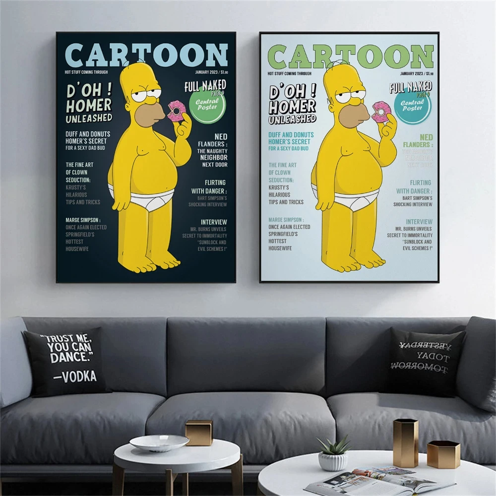 Disney Cartoon Anime Simpson Family Modern Poster Simpson Character Wall Art Canvas Painting Living Room Home Decor Picture Gift