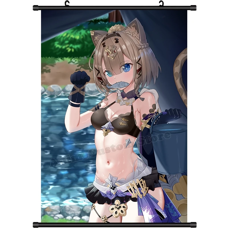 อะนิเมะผลกระทบ Honkai 3 Pardofelis สาวเซ็กซี่คอสเพลย์ Wall Scroll Roll ภาพวาดโปสเตอร์ Gaming แขวนภาพโปสเตอร์ของขวัญ