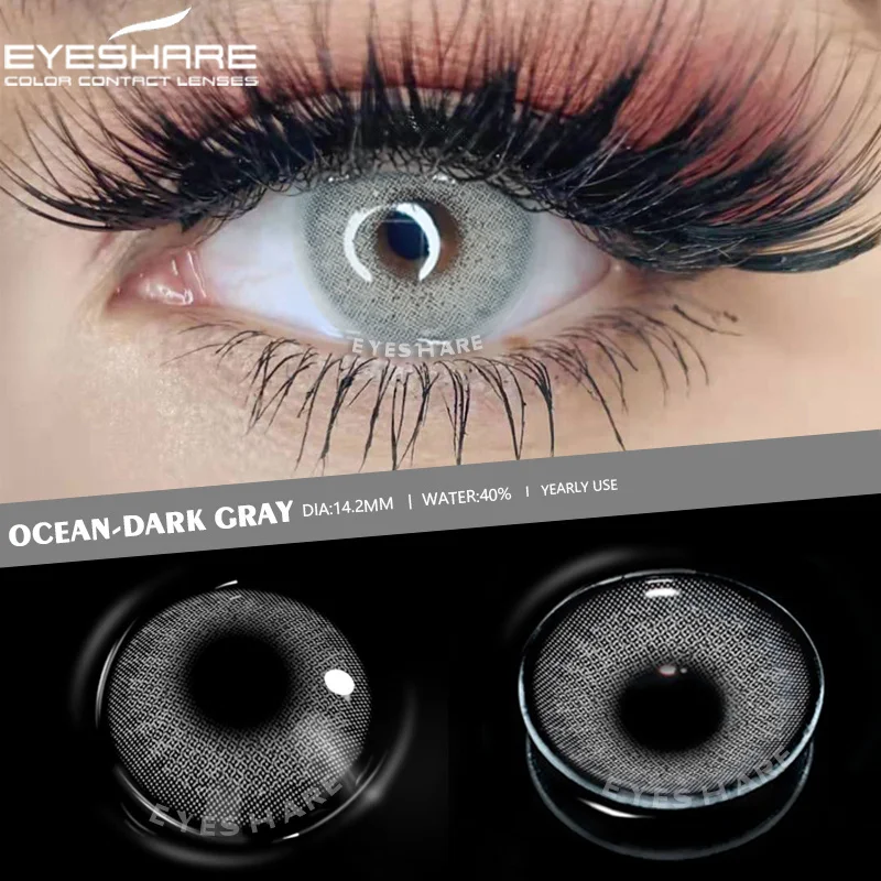 EYESHARE 1 Pair Natural Contact Lenses Colorful Contact Lenses for Eyes Blue Lenses Gray Eye Lenses Brown Lens Yearly Eye Lenses