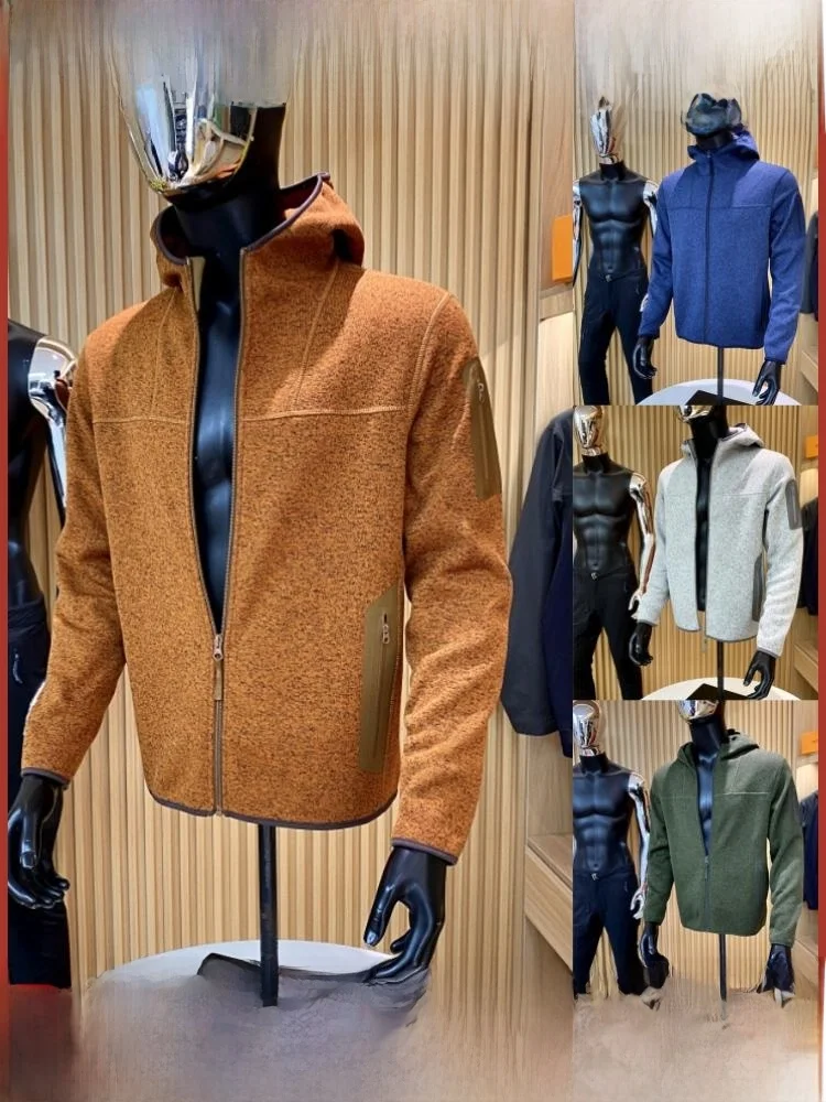 

Outdoor Fly Bird Function Stand Collar Knitted P Fur Jaet Zipper Closure Long Sve Youth Faion Autumn Season Regular Fit