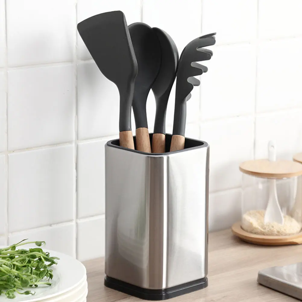 

Multi-Function Chopstick Holder Premium Stainless Steel Kitchen Utensil Storage for Spoons Forks Silverware Desktop Organizer