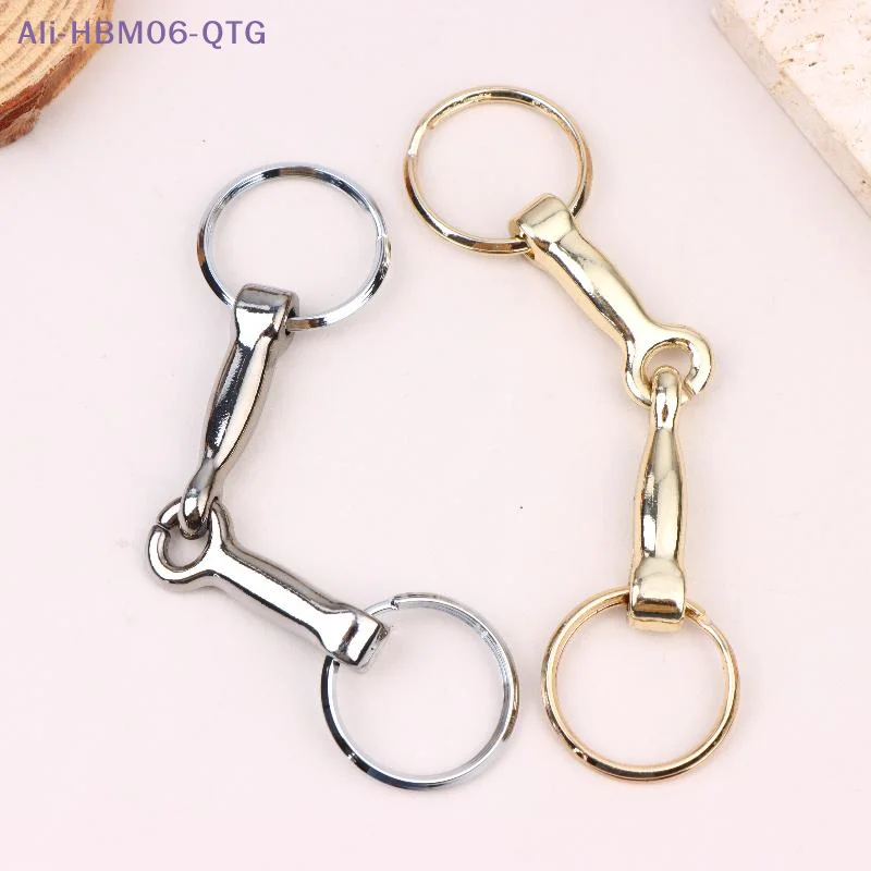 *Horse Bits Hollow Jointed Mouth Snaffle Bits Keychain Alloy Keychain Single Connector Horse Bit Key Knot Snaffle Bits Keychain