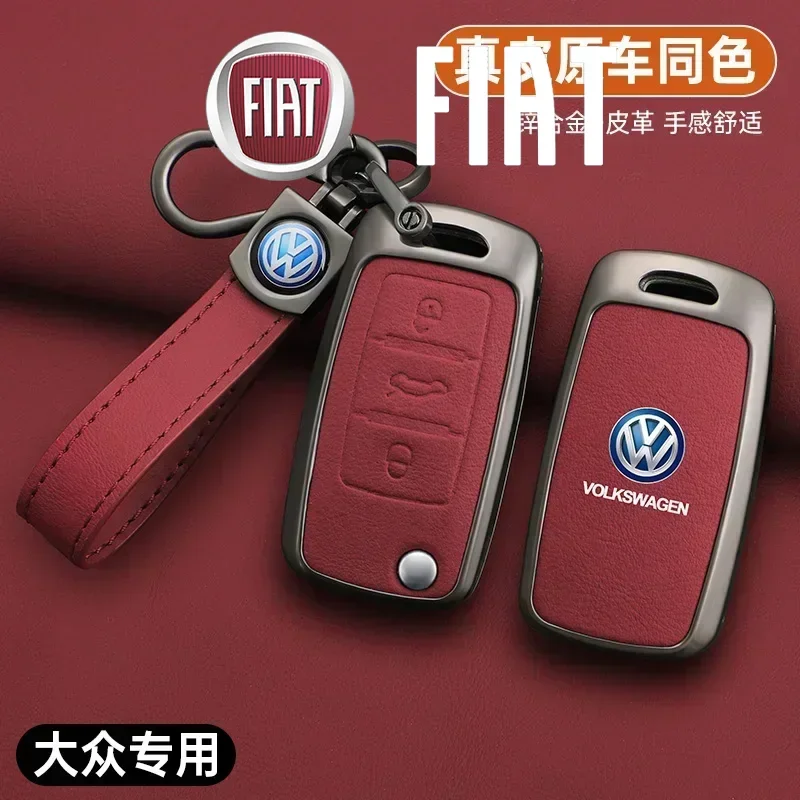 

Zinc Alloy Leather Car Remote Key Cover Case Holder Shell For Volkswagen VW Golf 7 MK7 VII Tiguan MK2 Polo Passat Jetta Lavida