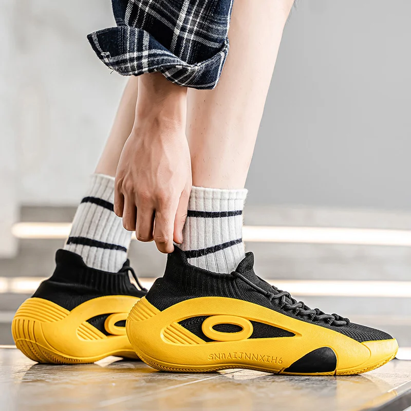 Hot Selling Fashion Yellow Men's Summer Sneakers Breathable Mesh Running Shoes Men Platform Designer Shoes Men zapatillas hombre