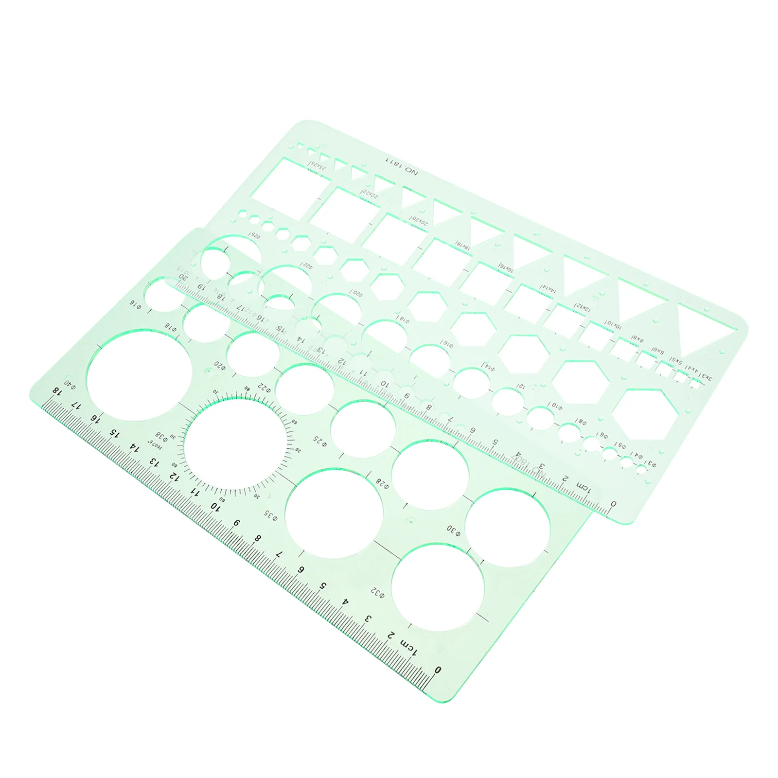 2 Pcs Transparent Drawing Template Drafting Stencils Tools for Architects Circle Ruler