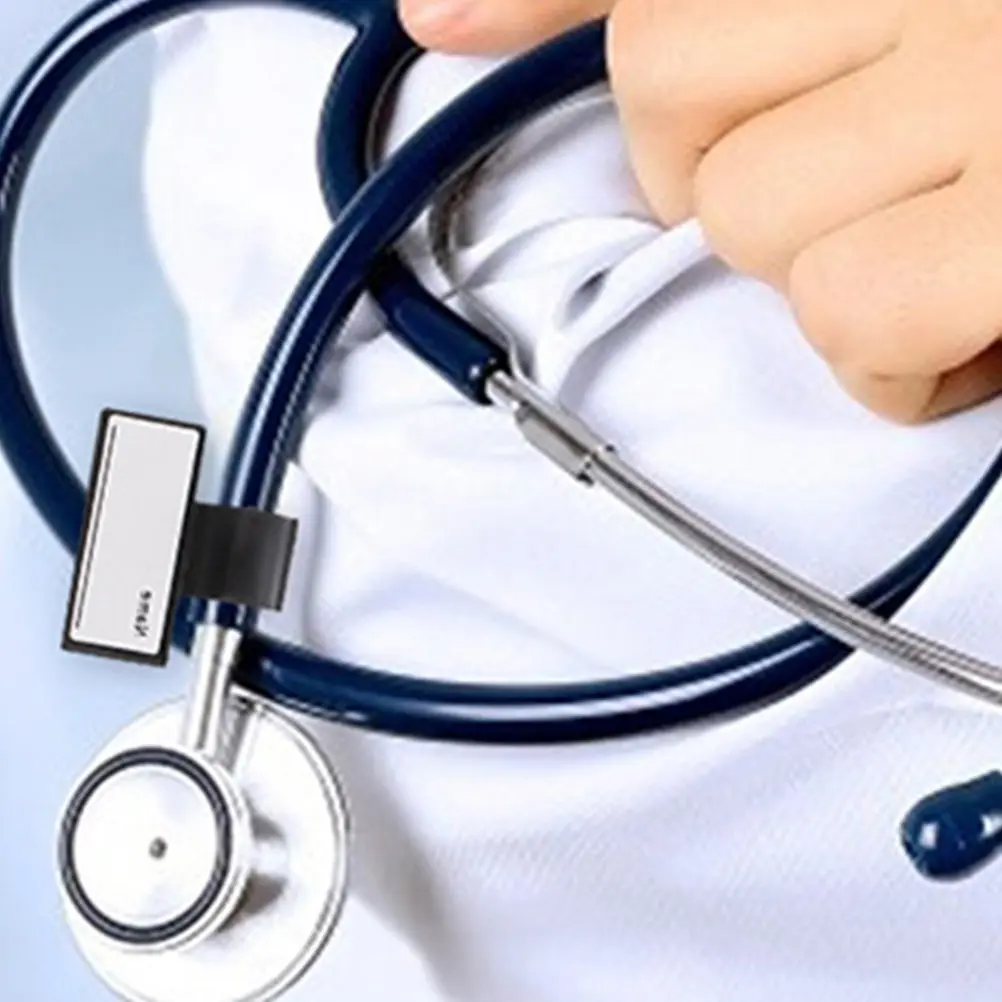 

5Pcs Stethoscope Name Sign Tags Two-Sided Blank Plate Reliable Material Clip-Tight Design for Healthcare Professionals