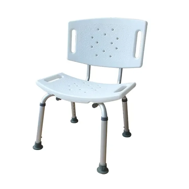 

Bathroom Bathing Chair Aluminum Shower Stool With Backrest Plastic Bench Shower Chair BA302