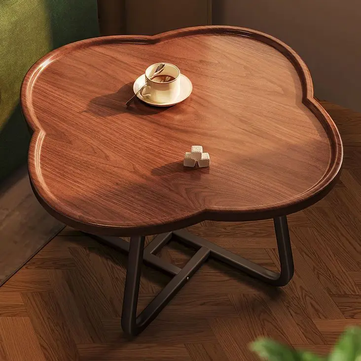 

New Four-leaf Clover Small Coffee Table Balcony Table for Drinking Tea Home Movable Coffee Table